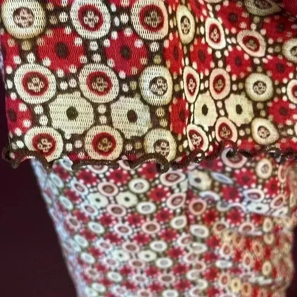 Emma James Women’s Large Short Sleeve Geometric Print Lined Blouse - Picture 6 of 8